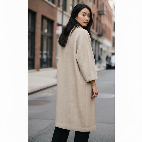 Balmain Paris 100% Cashmere Woven Coat Beige size 4/6 - Picture 2 of 14